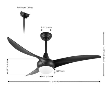 Aviator 52" Coastal Vintage Iron/Plastic Mobile-App/Remote-Controlled 6-Speed Retro Swirl Integrated LED Ceiling Fan - JONATHAN Y